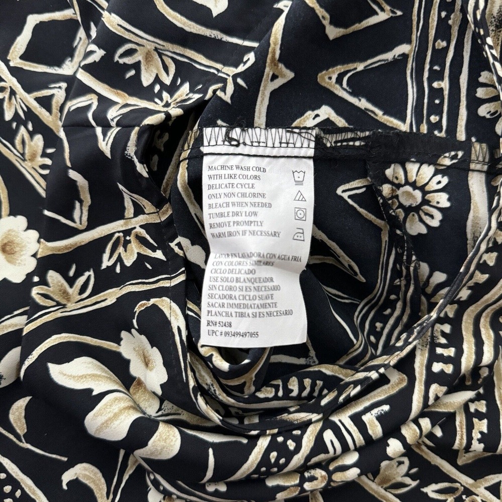 Kathie Lee Collection Maxi Dress Womens 10 Black Floral Geometric Sleeveless 90s - Picture 9 of 10